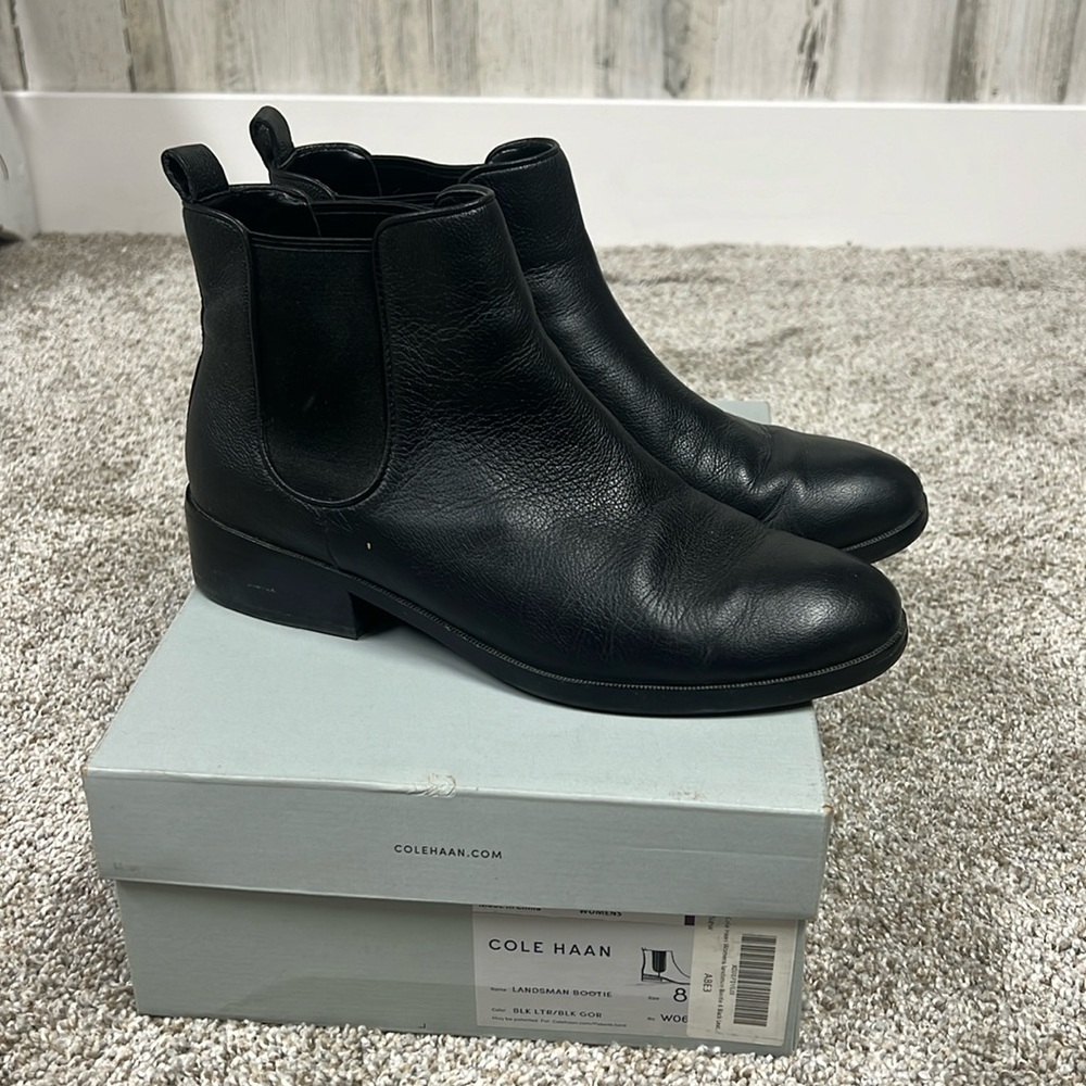 Cole Haan Black Leather Chelsea Boots 8